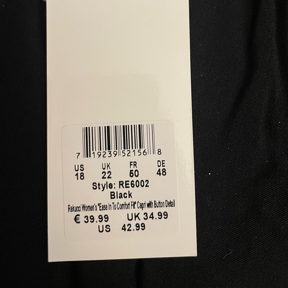 Plus Size Rekucci Black Capris - Picture 3 of 5